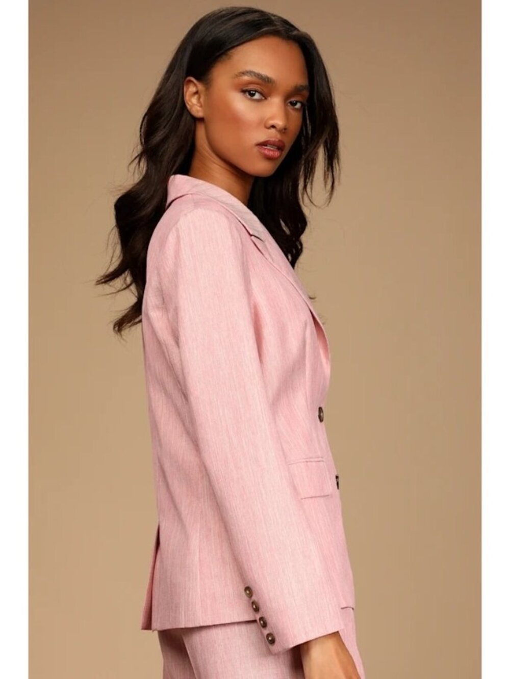 7th Avenue Blazer Jacket Size 4 Pink Long Sleeves Two-Button Lightweight - Picture 2 of 13